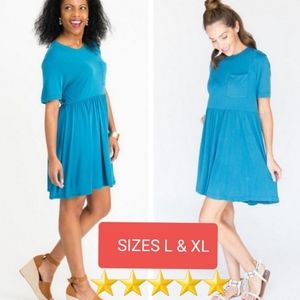 Agnes & Dora XL Kahlo aqua tunic dress